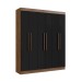 Guarda-Roupa Casal New York 6 Portas 2 Gavetas 100% Mdf Castanho/Preto - Doripel