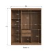 Guarda-Roupa Casal New York 6 Portas 2 Gavetas 100% Mdf Castanho/Preto - Doripel