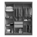 Guarda-Roupa Casal New York 6 Portas 2 Gavetas 100% Mdf Castanho/Preto - Doripel