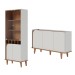 Sala de Estar Completa Jurerê 7 Portas 4 Prateleiras Off White/Freijó - Colibri