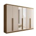 Guarda-Roupa Casal Córdoba  6 Portas 6 Gavetas 100% Mdf com Espelho Nature/Fendi - Panorama Móveis