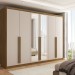 Guarda-Roupa Casal Córdoba  6 Portas 6 Gavetas 100% Mdf com Espelho Nature/Fendi - Panorama Móveis