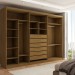Guarda-Roupa Casal Córdoba  6 Portas 6 Gavetas 100% Mdf com Espelho Nature - Panorama Móveis