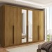 Guarda-Roupa Casal Córdoba  6 Portas 6 Gavetas 100% Mdf com Espelho Nature - Panorama Móveis