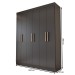 Guarda-Roupa Casal Valparaíso  6 Portas 2 Gavetas Preto - Panorama Móveis