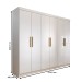 Guarda-Roupa Casal Aurora Radiante 6 Portas 2 Gavetas Branco Neve - Panorama Móveis
