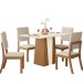 Mesa de Jantar 4 Lugares Orus Milla Nature/Off White/Linho - Henn