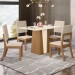 Mesa de Jantar 4 Lugares Orus Milla Nature/Off White/Linho - Henn