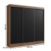 Guarda-Roupa Casal Michigan 3 Portas 4 Gavetas 100% Mdf Castanho/Preto - Doripel