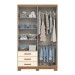 Guarda-Roupa Solteiro Caju 4 Portas 3 Gavetas Nature/Off White - Henn