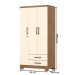 Guarda-Roupa Solteiro Açaí 3 Portas 2 Gavetas Nature/Off White - Henn