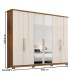 Guarda-Roupa Casal Magnus 6 Portas 6 Gavetas com Espelho Nature/Off White - Henn