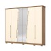 Guarda-Roupa Casal Dubai 6 Portas 6 Gavetas com Espelho Nature/Off White - Henn