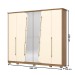 Guarda-Roupa Casal Dubai 6 Portas 6 Gavetas com Espelho Nature/Off White - Henn