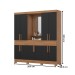 Guarda-Roupa Casal B374 10 Portas 3 Gavetas com Espelho Nature/Preto Hp - Briz