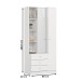 Guarda-Roupa Solteiro Doha 2 Porta 3 Gavetas com Espelho Branco - Henn