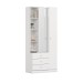 Guarda-Roupa Solteiro Doha 2 Porta 3 Gavetas com Espelho Branco - Henn