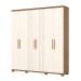 Guarda-Roupa Casal ávila Soft 6 Portas 4 Gavetas Ripado Nature/Off White - Henn