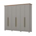 Guarda-Roupa Casal Americano Prime 6 Portas 6 Gavetas Cinza/Nature - Henn