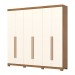 Guarda-Roupa Casal Pétrus 6 Portas 4 Gavetas 100% Mdf Nature/Off White - Henn