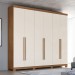 Guarda-Roupa Casal Pétrus 6 Portas 4 Gavetas 100% Mdf Nature/Off White - Henn