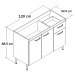 Balcão de Cozinha para Pia 120 Cm 3 Portas 1 Gaveta Branco - Decibal