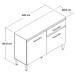 Balcão de Cozinha 120 Cm 2 Portas 1 Gaveta Co4221 Ipê/Cristalo/Petra - Decibal