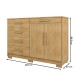 Cômoda Tailândia 2 Portas 5 Gavetas Nature/Brisa - Panorama Móveis