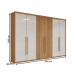 Guarda-Roupa Casal Everest 6 Portas 4 Gavetas Flex Nature/Off White - Panorama Móveis