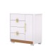 Cômoda Sapateira Santos 1 Porta 4 Gavetas Branco/Camarim - Pnr Móveis