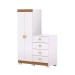 Cômoda Roupeiro Taywan 2 Portas 4 Gavetas Branco/Camarim - Pnr Móveis