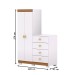 Cômoda Roupeiro Taywan 2 Portas 4 Gavetas Branco/Camarim - Pnr Móveis