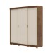 Guarda-Roupa Garibaldi 3 Portas 4 Gavetas 100% Mdf Imbuia/Fendi - Pnr Móveis