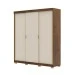 Guarda-Roupa Garibaldi 3 Portas 4 Gavetas 100% Mdf Imbuia/Fendi - Pnr Móveis