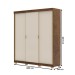 Guarda-Roupa Garibaldi 3 Portas 4 Gavetas 100% Mdf Imbuia/Fendi - Pnr Móveis