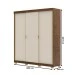 Guarda-Roupa Garibaldi 3 Portas 4 Gavetas 100% Mdf Imbuia/Fendi - Pnr Móveis