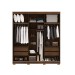Guarda-Roupa Garibaldi 3 Portas 4 Gavetas 100% Mdf Imbuia/Fendi - Pnr Móveis