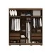 Guarda-Roupa Garibaldi 3 Portas 4 Gavetas 100% Mdf Imbuia/Fendi - Pnr Móveis