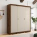 Guarda-Roupa Garibaldi 3 Portas 4 Gavetas 100% Mdf Imbuia/Fendi - Pnr Móveis