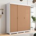 Guarda-Roupa Garibaldi 3 Portas 4 Gavetas 100% Mdf Branco/Camarim - Pnr Móveis