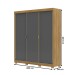 Guarda-Roupa Garibaldi 3 Portas 4 Gavetas 100% Mdf Nature/Alasca - Pnr Móveis