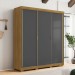 Guarda-Roupa Garibaldi 3 Portas 4 Gavetas 100% Mdf Nature/Alasca - Pnr Móveis