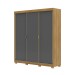 Guarda-Roupa Garibaldi 3 Portas 4 Gavetas 100% Mdf Nature/Alasca - Pnr Móveis