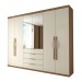 Guarda-Roupa Casal 6 Portas Aquiles Cinamomo/Off White - Panorama Móveis