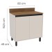 Balcão de Cozinha 80 Cm Koya 2 Portas Creme - Politorno