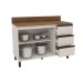 Balcão de Cozinha 120 Cm Koya 2 Portas 3 Gavetas Creme - Politorno
