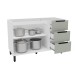 Balcão de Cozinha para Pia Meena 2 Portas 3 Gavetas Branco/Verde - Politorno
