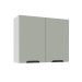 Armário Aéreo Cozinha 80 Cm Meena 2 Portas Branco/Verde - Politorno