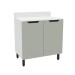 Balcão de Cozinha 80 Cm Meena 2 Portas Branco/Verde - Politorno