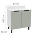 Balcão de Cozinha 80 Cm Meena 2 Portas Branco/Verde - Politorno